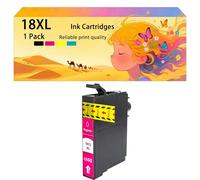 Pack combiné de Cartouches d'encre compatibles pour Epson 18XL T1811 T1812 T1813 T1814 pour imprimantes à Jet d'encre XP-30 XP-102 XP-202 XP-205 XP-302 XP-305 XP-402 XP-405 1*Magenta