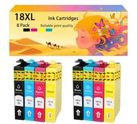 Pack combiné de Cartouches d'encre compatibles pour Epson 18XL T1811 T1812 T1813 T1814 pour imprimantes à Jet d'encre XP-30 XP-102 XP-202 XP-205 XP-302 XP-305 XP-402 XP-405 2 Combo Pack