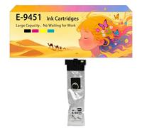Pack combiné de Cartouches d'encre compatibles pour Epson Les modèles T9451 T9452 T9453 T9454 pour imprimantes à Jet d'encre Workforce Pro WF-C5210 C5210DW C5290 C5290DW C5710 C5790 1*Black