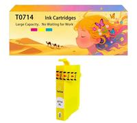 Pack combiné de Cartouches d'encre compatibles pour Epson T0711 T0712 T0713 T0714 pour imprimantes DX8400 SX215 SX400 SX515W SX600FW SX100 BX300F SX200 218 DX7450 8450 SX115 415 1*Yellow
