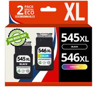 123CONSOMMABLES - Pack Compatible avec Canon PG-545 XL/CL-546 XL - sans Niveau