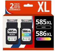 Pack compatible avec Canon PG-585XL/CL-586XL noir et couleur
