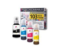 Pack compatible avec EPSON 103 ECOTANK, 4 bouteilles d'encre
