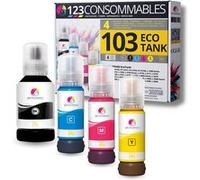 Pack compatible avec EPSON 103 ECOTANK, 4 bouteilles d'encre Pack G