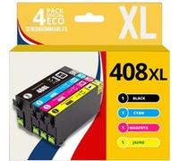 123CONSOMMABLES - Pack compatible avec Epson 408L, 4 cartouches