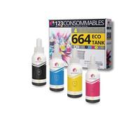 Pack compatible avec EPSON 664 ECOTANK, 4 bouteilles d'encre