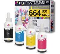 Pack compatible avec EPSON 664, 4 bouteilles d'encre Pack