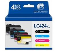 Pack compatible BROTHER LC424, 4 cartouches Pack G