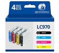 Pack compatible BROTHER LC970, 4 cartouches Pack G