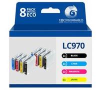 Pack compatible BROTHER LC970, 8 cartouches Pack G