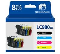 Pack compatible BROTHER LC980 8 cartouches