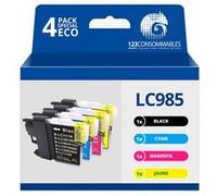 Pack compatible BROTHER LC985, 4 cartouches - 123CONSOMMABLES