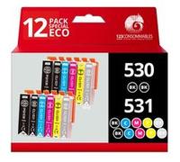 Pack compatible Canon PGI-530, CLI-531, 12 cartouches Pack G