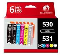 123CONSOMMABLES - Pack Compatible Canon PGI-530, CLI-531, 6 Cartouches