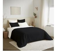 Pack complet 6 pièces Noir/Blanc réversible housse de couette pour lit 160 x 200 cm