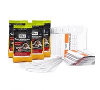 Pack Complet Anti-Souris Professionnel : 4 x pâte fraîche souricide 150 g, 20 plaques de glu, 20 postes d’appâtage Tunnel en Carton, 1 Paire de Gants - désourisation Rapide