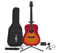 Pack Complet avec Guitare Acoustique Dreadnought par Gear4music, Cherry Sunburst