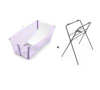 Pack complet Baignoire Flexi Bath lavande + support + transat nouveau-né