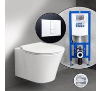 Pack complet cuvette suspendue Ideal Standard Connect Air et bâti-support neeos,, E0054MA+16791WH#SET,