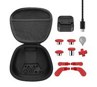 Pack complet de composants pour manette Xbox Elite Series 2 Xbox Elite 2 accessoires avec étui de transport, 4 baguettes, 4 pagaies, station de charge et 1 outil de réglage (rouge)