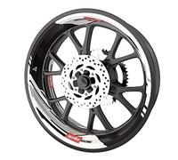 Pack Complet de Stickers Liserets de Jantes pour Aprilia Racing qualité Premium (8 Stickers pour 2 Roues) (Noir)