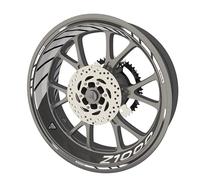 Pack complet de stickers Liserets de jantes pour moto Kawasaki Z1000 qualité Premium (Stickers pour 2 roues) (Blanc)