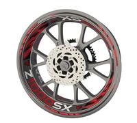 Pack complet de stickers Liserets de jantes pour moto Kawasaki Z1000SX qualité Premium (Stickers pour 2 roues) (Rouge)