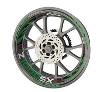 Pack complet de stickers Liserets de jantes pour moto Kawasaki Z1000SX qualité Premium (Stickers pour 2 roues) (Vert)