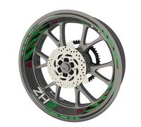 Pack complet de stickers Liserets de jantes pour moto Kawasaki ZH2 qualité Premium (Stickers pour 2 roues) (Vert)