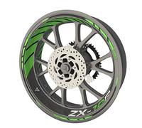 Pack complet de stickers Liserets de jantes pour moto Kawasaki ZX 10R qualité Premium (Stickers pour 2 roues) (Vert néon)