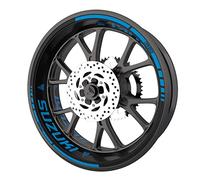 Pack complet de stickers Liserets de jantes pour moto Suzuki qualité Premium (2 roues) (Bleu)
