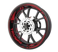 Pack complet de stickers Liserets de jantes pour moto Triumph qualité Premium (Stickers pour les 2 jantes) (Rouge)