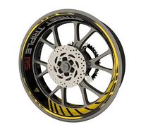 Pack complet de stickers Liserets de jantes pour moto Triumph Street Triple RS qualité Premium (Stickers pour les 2 jantes) (Jaune foncé)