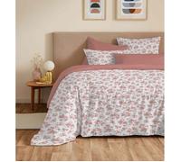 Pack complet housse de couette réversible ""Vanessa"" 6 pièces pour lit 140 x 190 Eloise Abricot