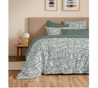 Pack complet housse de couette réversible ""Vanessa"" 6 pièces pour lit 160 x 200 Fira Romarin