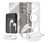 Pack Complet pour Galaxy S24 Ultra Coque, Verre, Chargeur, Batterie Externe,