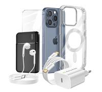 Pack Complet pour iPhone 15 Pro Max Coque, Verre, Chargeur, Batterie externe,