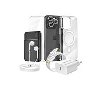 Pack Complet pour iPhone 16 Pro Coque, Verre, Chargeurs, Batterie externe, écouteurs (7 pièces) Mayaxess Transparent Transparent