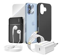 Pack Complet pour iPhone 17 Coque, Verre, Chargeurs, Batterie externe, écouteurs