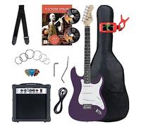 Pack Complet Rocktile ST Purple (Ampli, Accordeur, Tremolo, Housse, Câble, Sangle, Médiators, Cordes de Rechange et Cours avec CD/DVD)