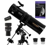Omegon Télescope 150/750 EQ3 – Pack complet avec Zoom, Guide débutant, Oculaires, Barlow, Viseur