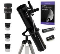 Omegon Télescope pack complet 76/700 AZ1 – Zoom, oculaires, Barlow, lentille redressement