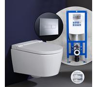 Pack complet WC japonais Geberit AquaClean Sela et bâti-support neeos,, 146220111+16601CR#SET,