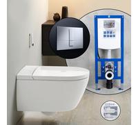 Pack complet WC japonais Villeroy & Boch ViClean-I 200 et bâti-support neeos,, V0E200R1+16791CR#SET,