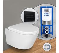 Pack complet WC suspendu evineo ineo et bâti-support neeos,, BE0509WH+16601BM#SET,