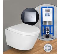 Pack complet WC suspendu evineo ineo et bâti-support neeos,, BE0509WH+16601CR#SET,
