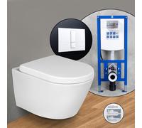 Pack complet WC suspendu evineo ineo et bâti-support neeos,, BE0509WH+16791WH#SET,