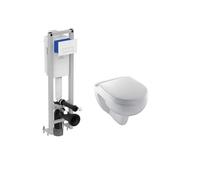 Pack complet wc suspendu ideal standard plaque blanche + cuvette compact jacob delafon odeon up abattant