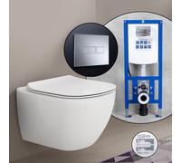 Pack complet WC suspendu Ideal Standard Tesi et bâti-support neeos,, T354601+16601CR#SET,