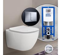 Pack complet WC suspendu Ideal Standard Tesi et bâti-support neeos,, T354601+16791CR#SET,